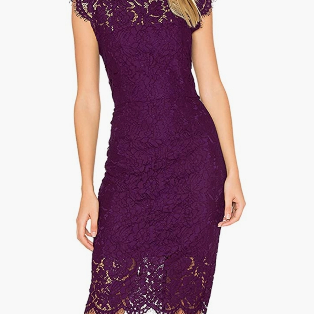 Plum lace cocktail dress